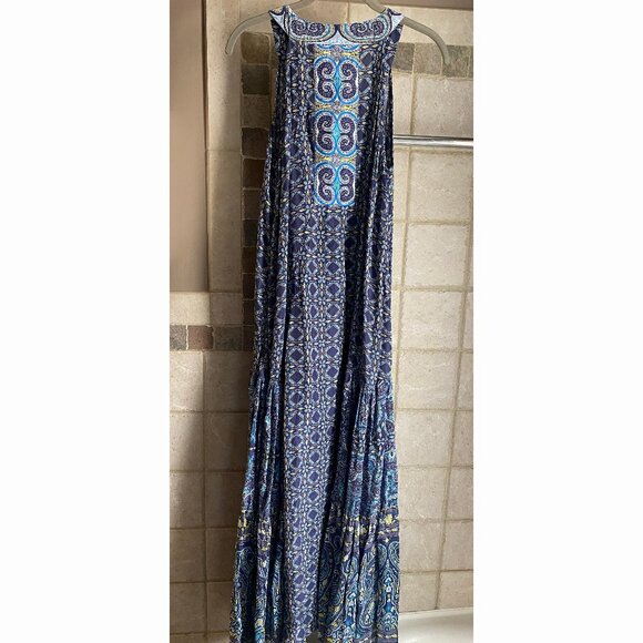 Sundance Catalog "Plaza Sweet Dress" blue multi, size 4 - Picture 3 of 7